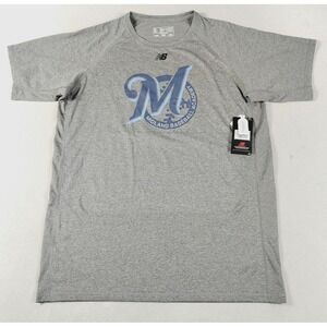 New Balance Shirt Mens Medium Gray Midland Baseball Academy NB Dry #15 Athletic